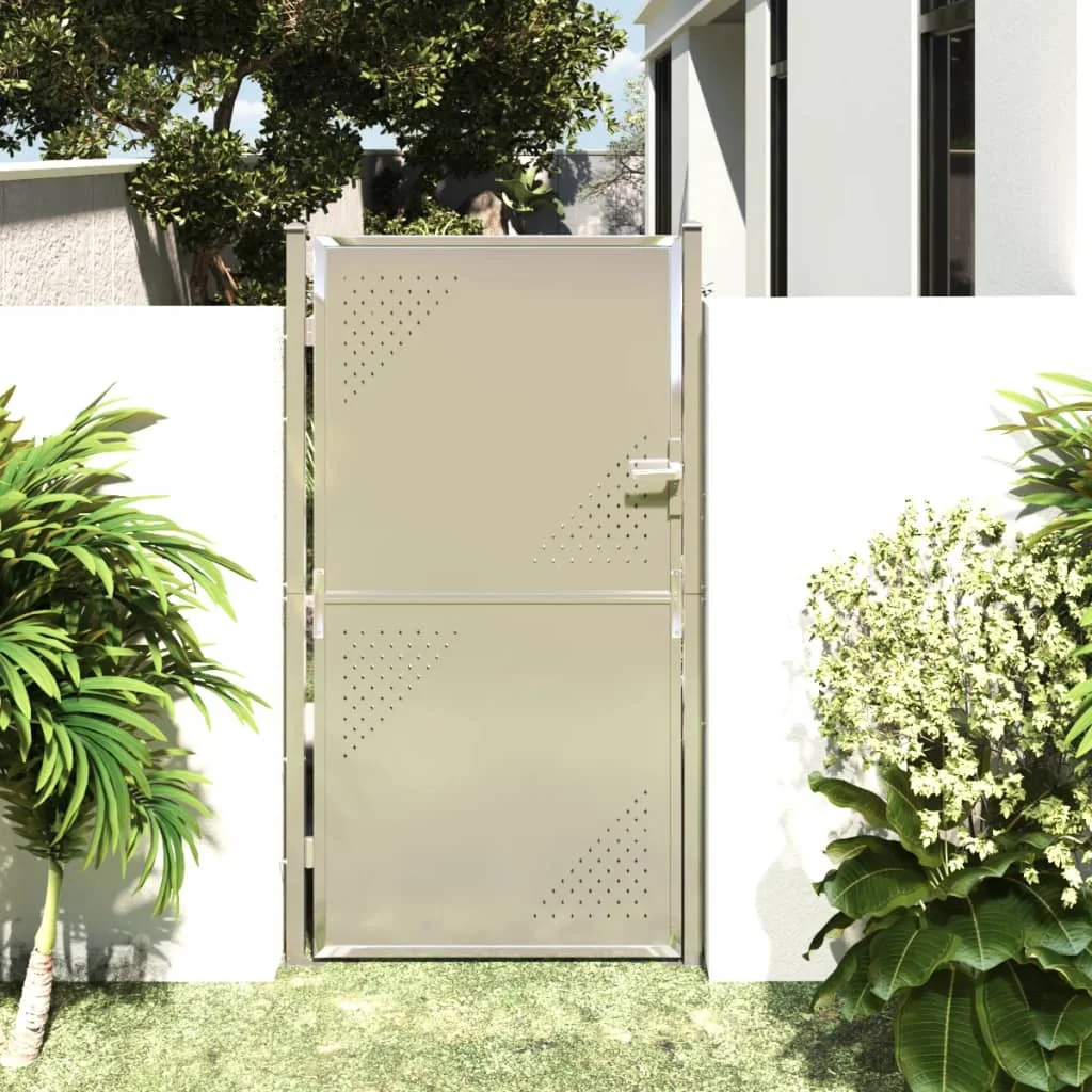 vidaXL Garden Gate 100x180 cm Stainless Steel  Door,/door and door fittings