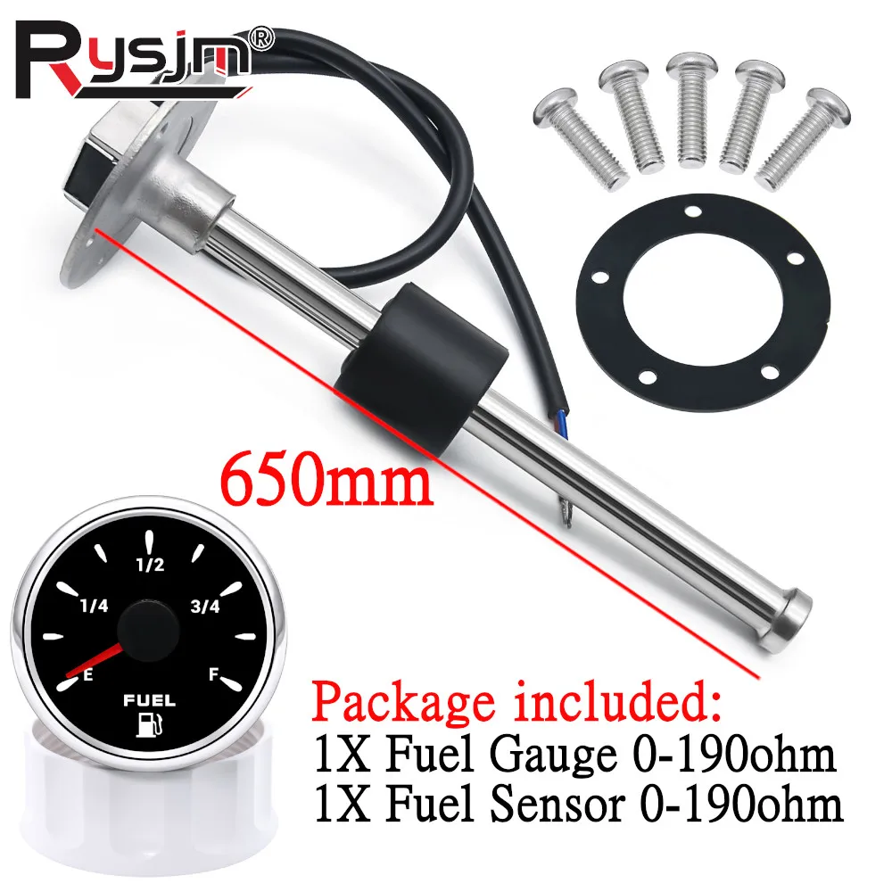 Customized size 1000/900/800/700/650mm Car Fuel Level Sensor 0-190 ohm Signal Fuel Tank Meter  Sender Unit Water Level Sensors