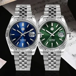 San Martin Men Dress Watch 40mm Classic Luxury PT5000 SW200 Automatic Mechanical Fashion Business Wristwatch Sapphire 10 ATM