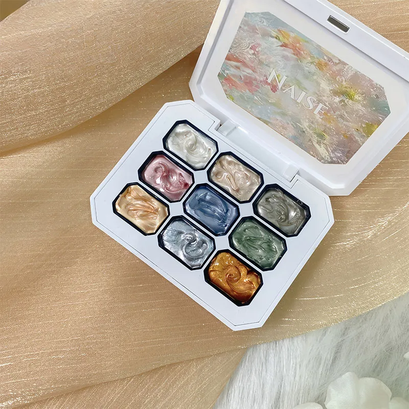 3D 9-color pearlescent solid gel nail polish, long-lasting, mermaid-style pearlescent gradient nail art gift, suitable for nail