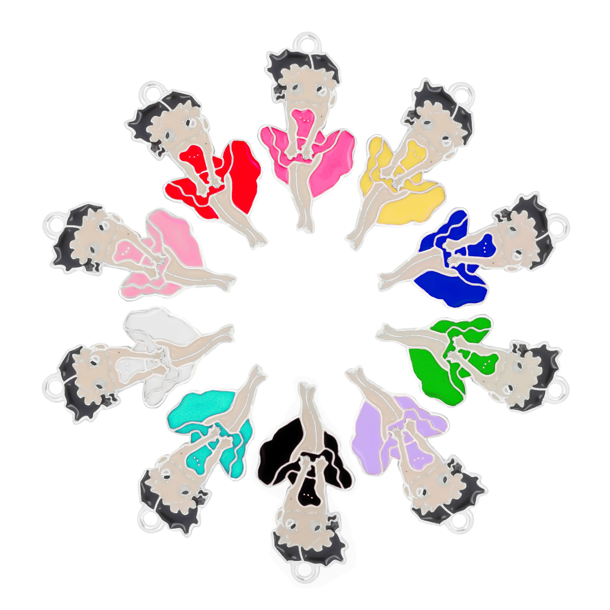 10pcs Alloy Girl Betty Charms Fit For DIY Jewelry Making DGR003-DGR006