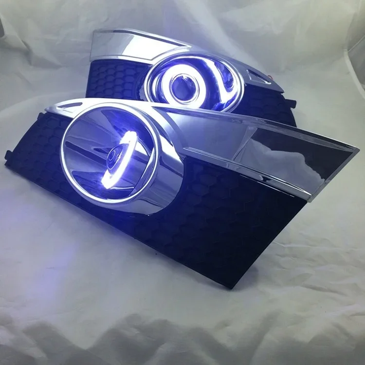 New! super bright DRL COB angel eye (6 colors ) + projector lens + halogen fog lamp for chevrolet captiva 2014