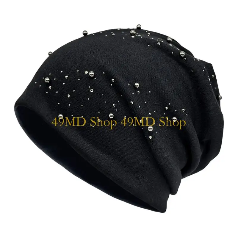 49MD Breathable Skull Cap Slouch Stretchy Pullvoer Hat for Everyday Fashion Styles