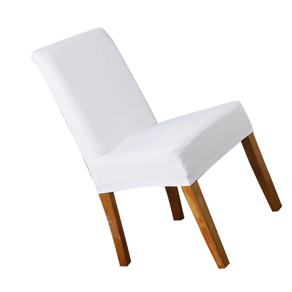 White Solid Color Dining Chair Cover Stretch Slipcover Removable Washable Protector For Dining Room Restaurant Bar Sofa