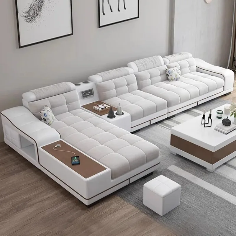 

Apartment Lazy Lounge Sofa Armchair Multifunction Nordic Leather Sofa Relaxing Living Room Divani Da Soggiorno Furnitures