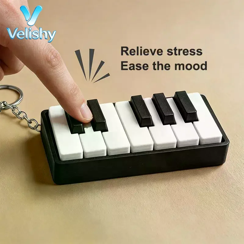 3D Printed PLA Piano Keyboard Clicker Fidget Toy, Press-Type Finger Decompression Button, Stress Relief Fidget Gift