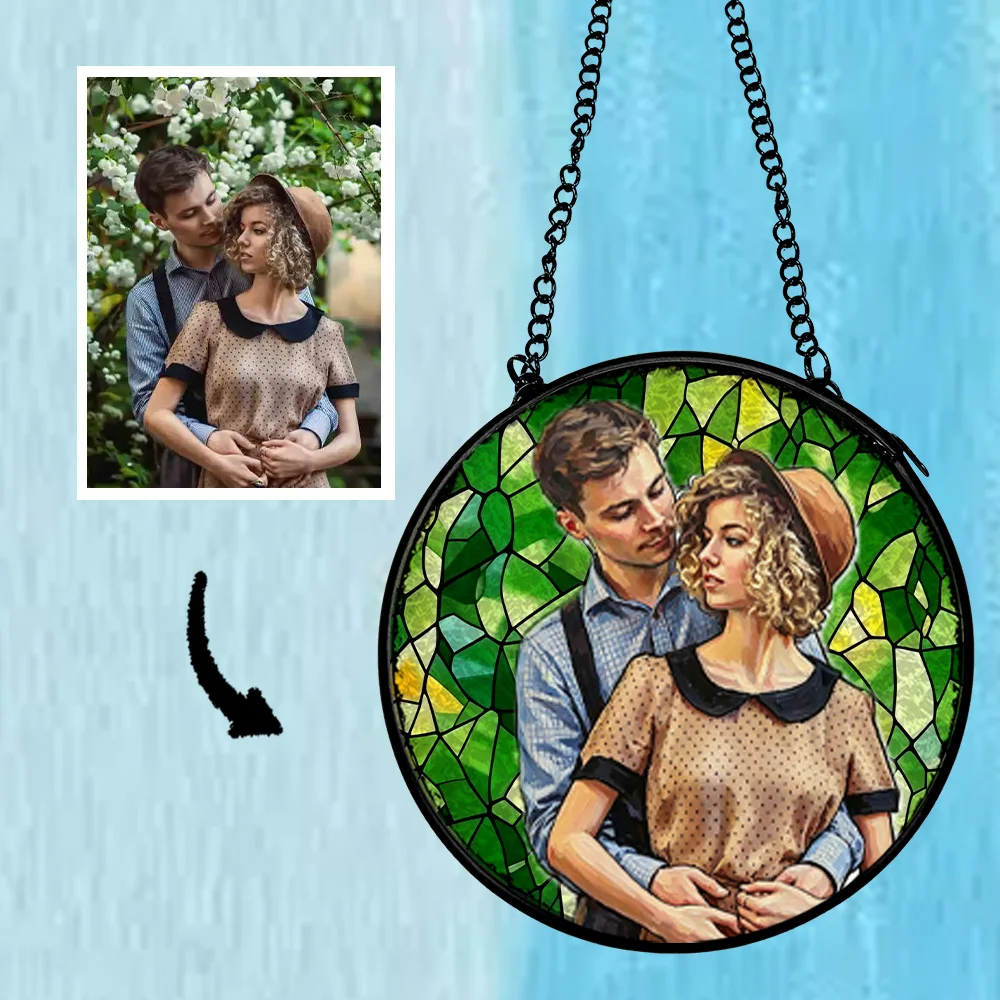1 pc Personalized Rainbow sun catcher with chain For Anniversaries Girlfriend/Boyfriend's Birthday,Family,Your Lover,Dining Room