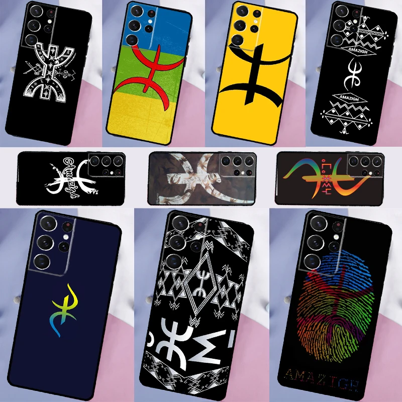 Amazigh Berber Symbol Case For Samsung Galaxy S23 S20 FE S21 FE S22 Ultra S8 S9 S10 Plus Note 10 Note 20 Ultra Cover