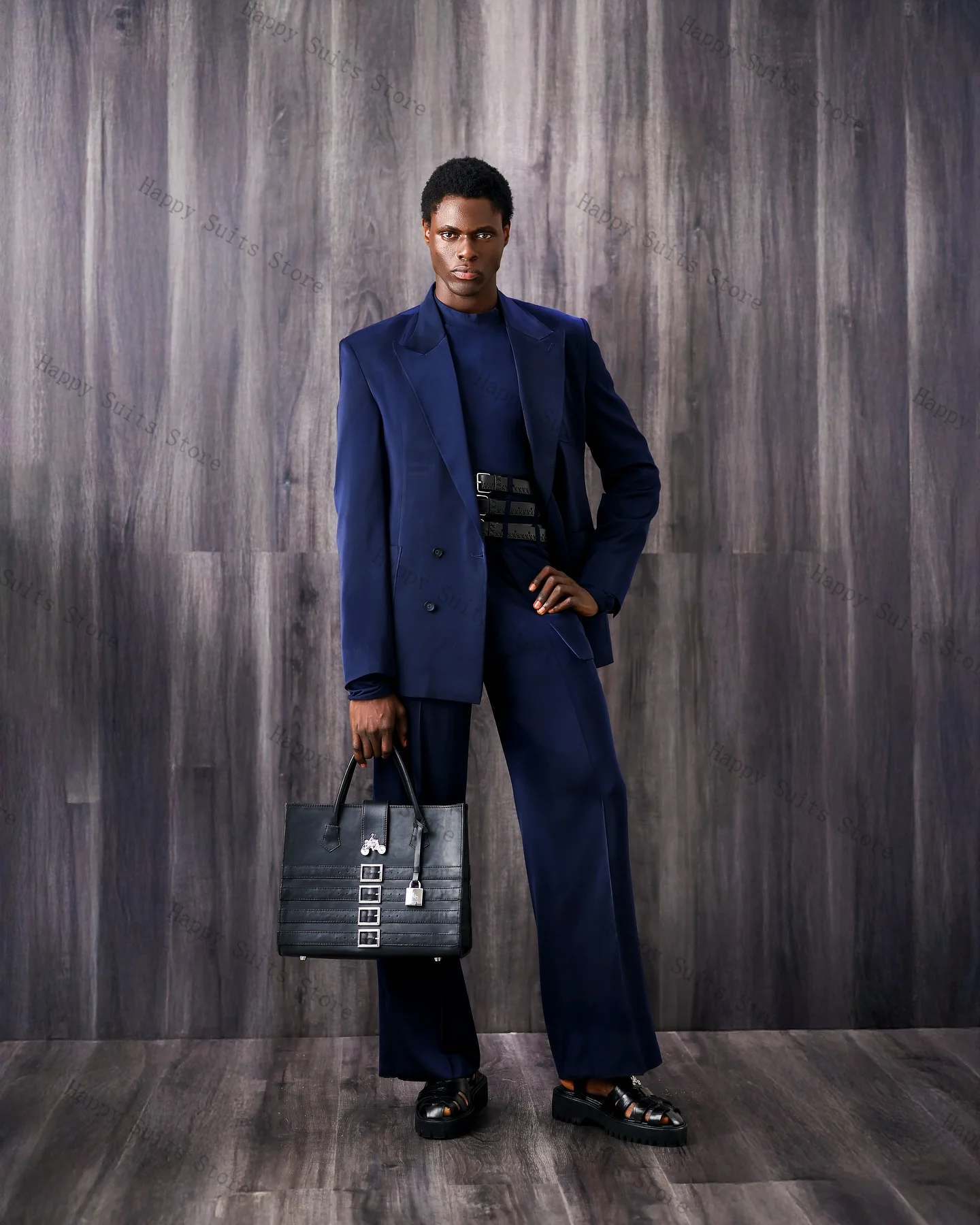 

Blue Men Suit Set 2 Pieces Blazer+Cotton Pants Trousers Wedding Tuxedo Formal Business Office Customized Male Jacket Coat