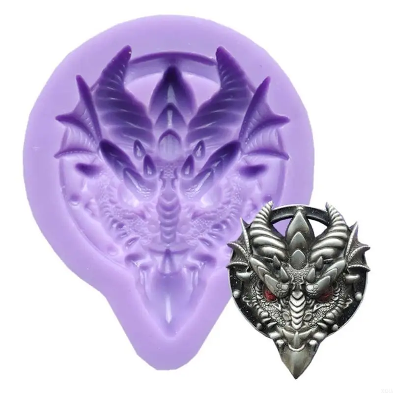 KXRA DIY Dragón brillante brillante para cabeza Charmas moho llavero Resina Joyería epoxi