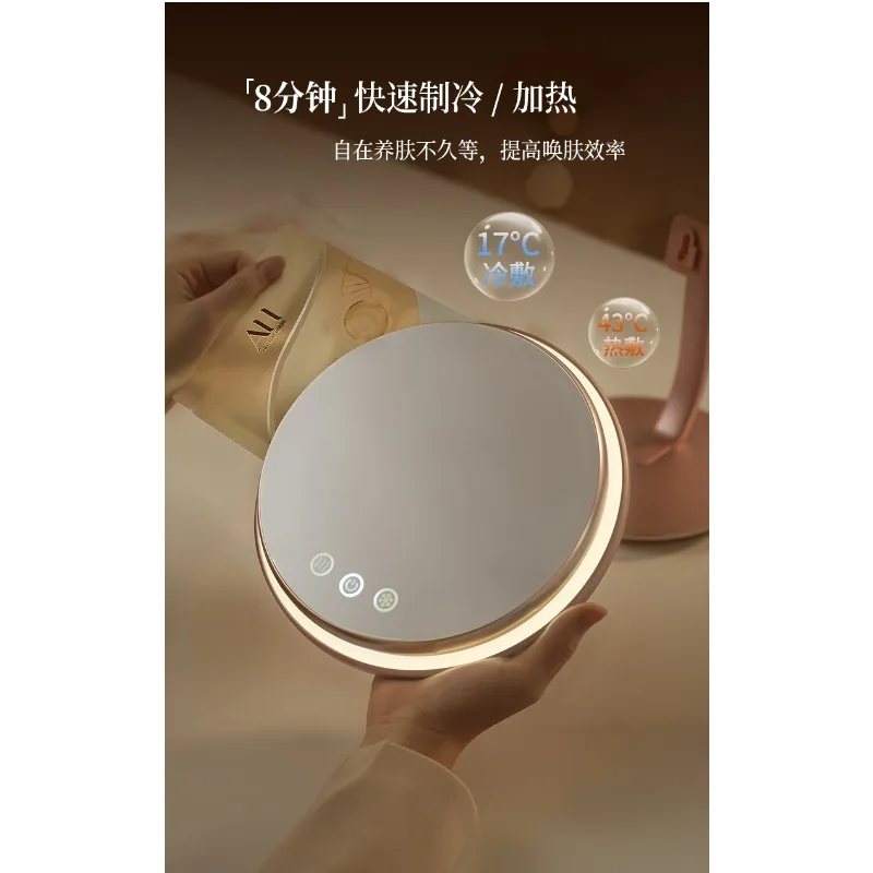大きな丸い鏡 LED化粧鏡 デスクトップスマートランプ 補光 デスクトップビューティーミラー
