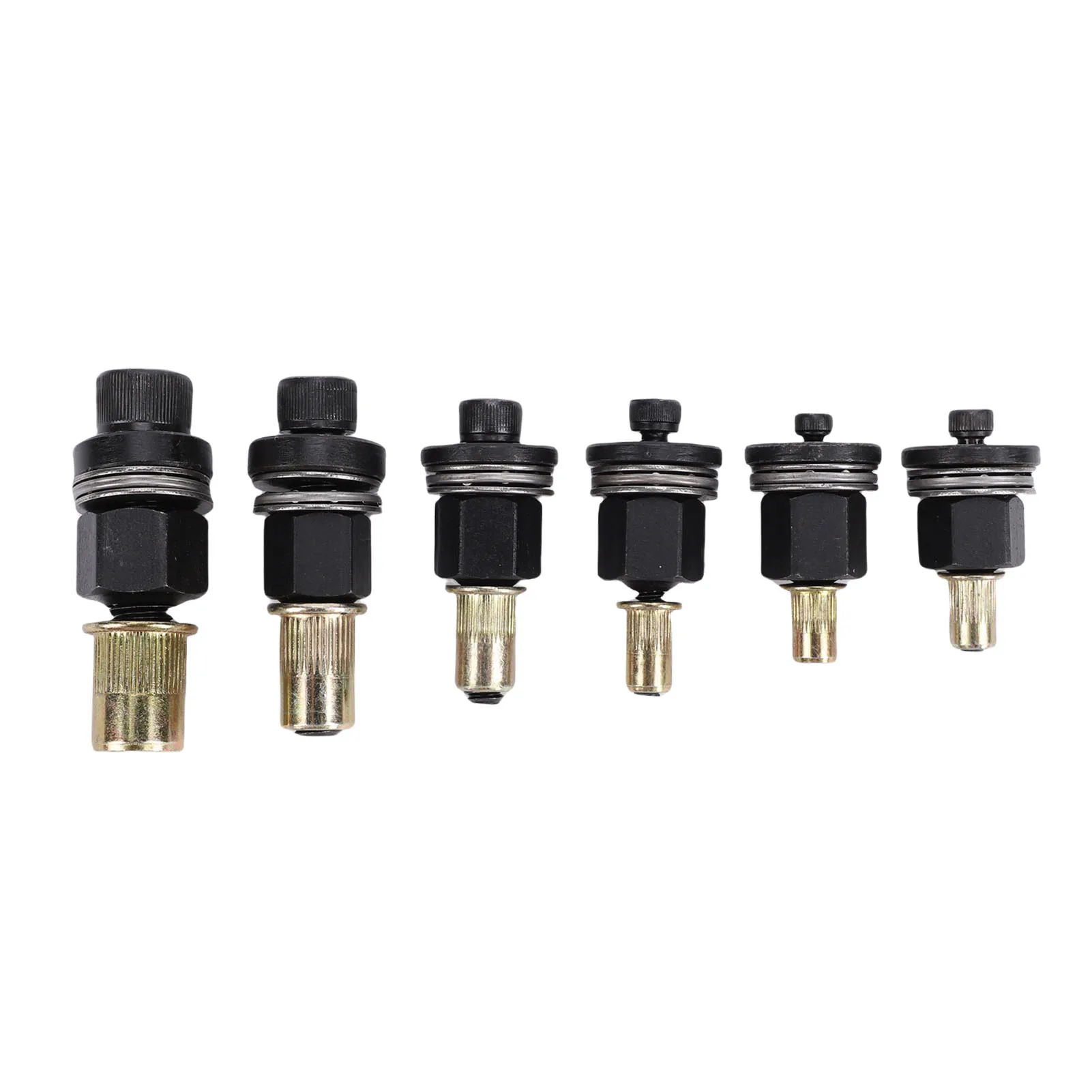 6Pcs Hand Rivet Nut Tool Mandrels Manual Rivnut Tool Mandrel Set Accessories Carbon Steel 10#-24~3/8-16