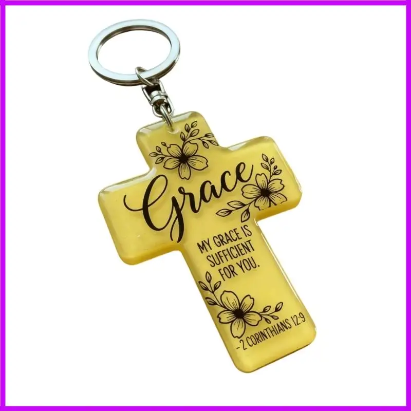 R9CC Motivational Acrylic Keychain Inspirational Crossing Charm Auto Office Decoratio