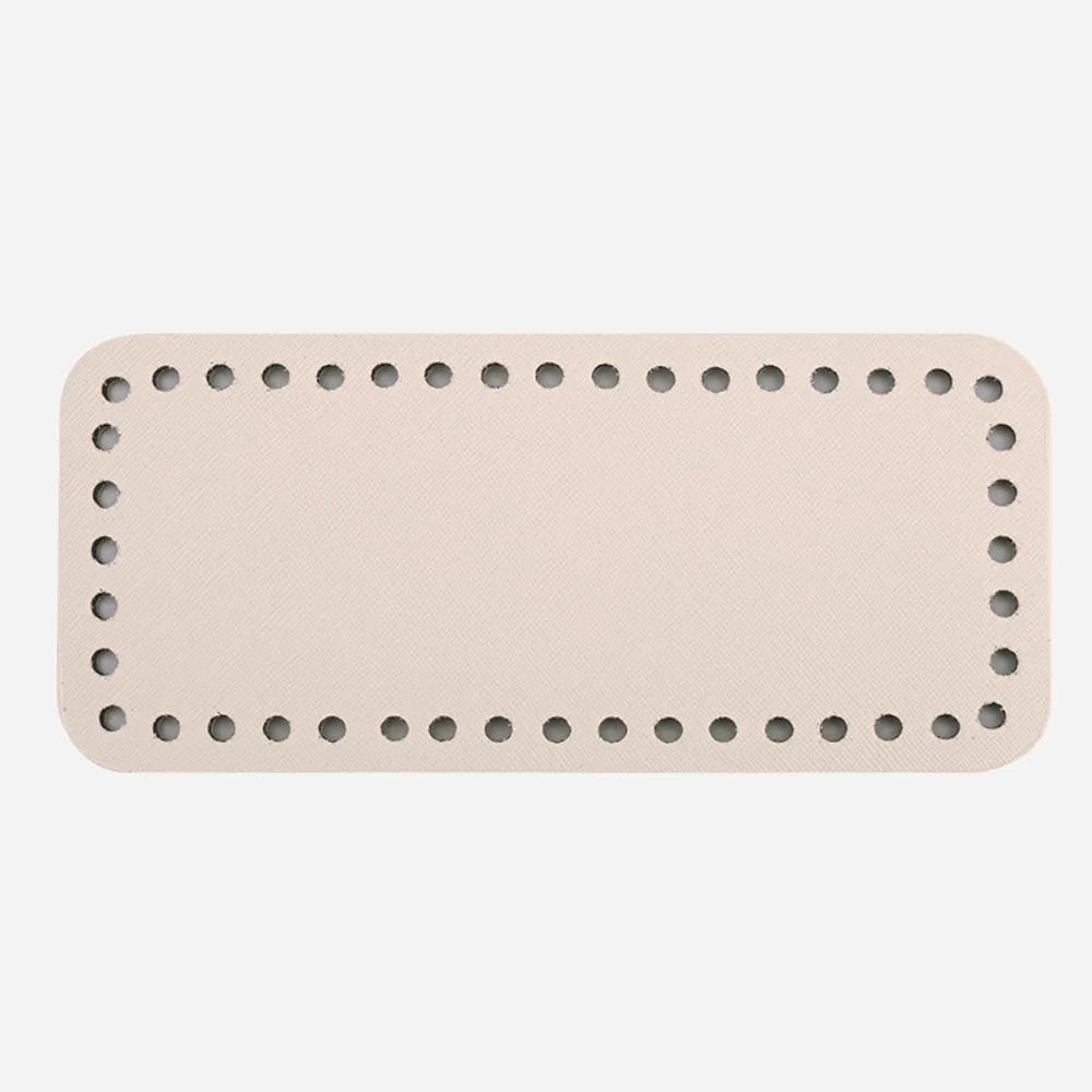 PU Leather Crochet Bag Bottom Rectangle Wear-Resistant Knitted Bag Base Making Bags Purse with Holes Long Bag Bottom