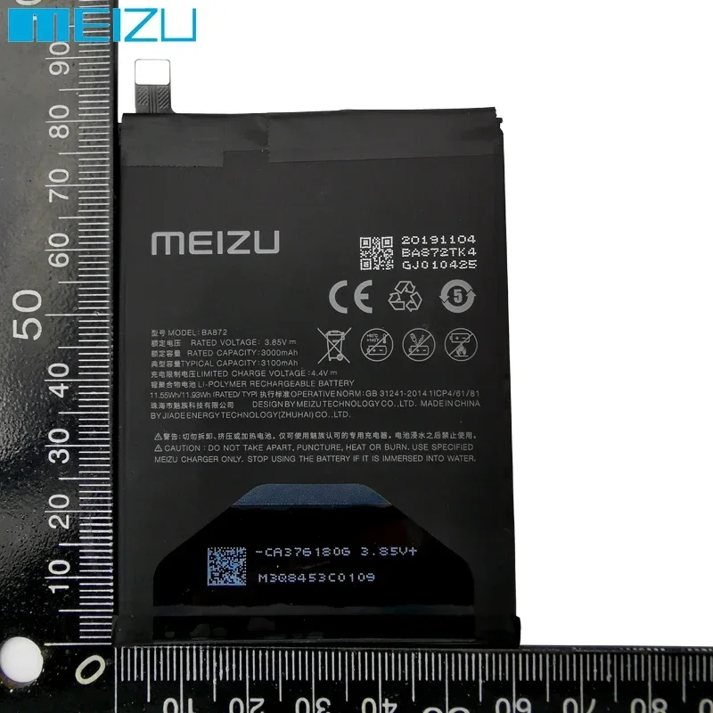 Meizu 100% Original 3060mAh BA872 Battery For Meizu Meilan 16X Phone Latest Production High Quality Batteries Bateria+ Tools