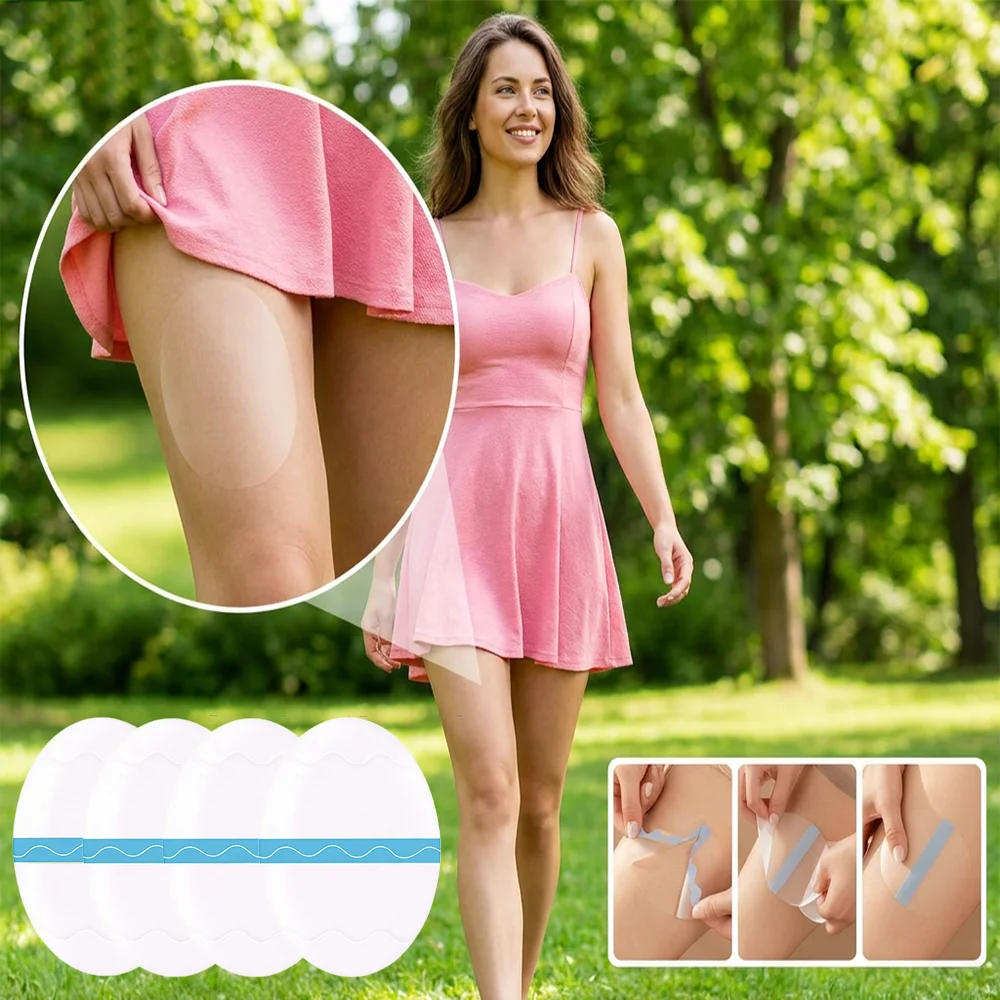 Inner Thigh Anti-Chafing Stickers, Self-Adhesive Waterproof Thigh Tape, Invisible Knee and Calf Anti-Friction Pads, Disposable Body Anti-Friction Patches for Men and Women, Used for Preventing Inner Thigh Chafing, Ankle Chafing, Shoulder Chafing, Calf Chafing, Waist Chafing, Etc., with Multiple Functions