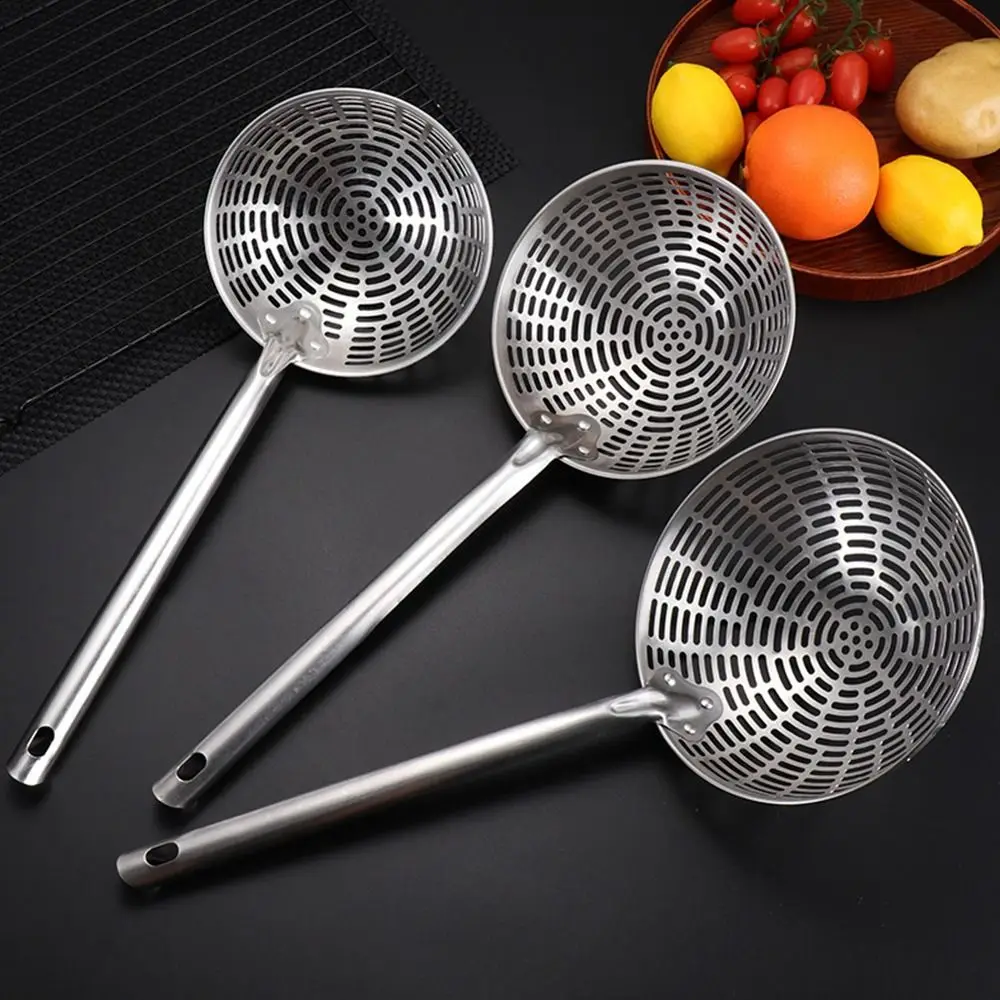 Stainless Steel Colander Long Handle Oil Frying Kitchen Fried Food Net Sieve Tool Spoon Leaky Spoon Household Cooking Tool