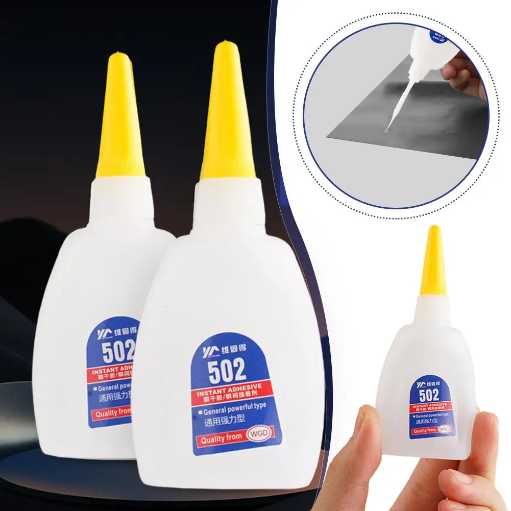 502 Super Glue Instant Quick-drying Cyanoacrylate Adhesive Metal Wood Glue Strong Liquid Rubber Bond Leather Tool F7c4