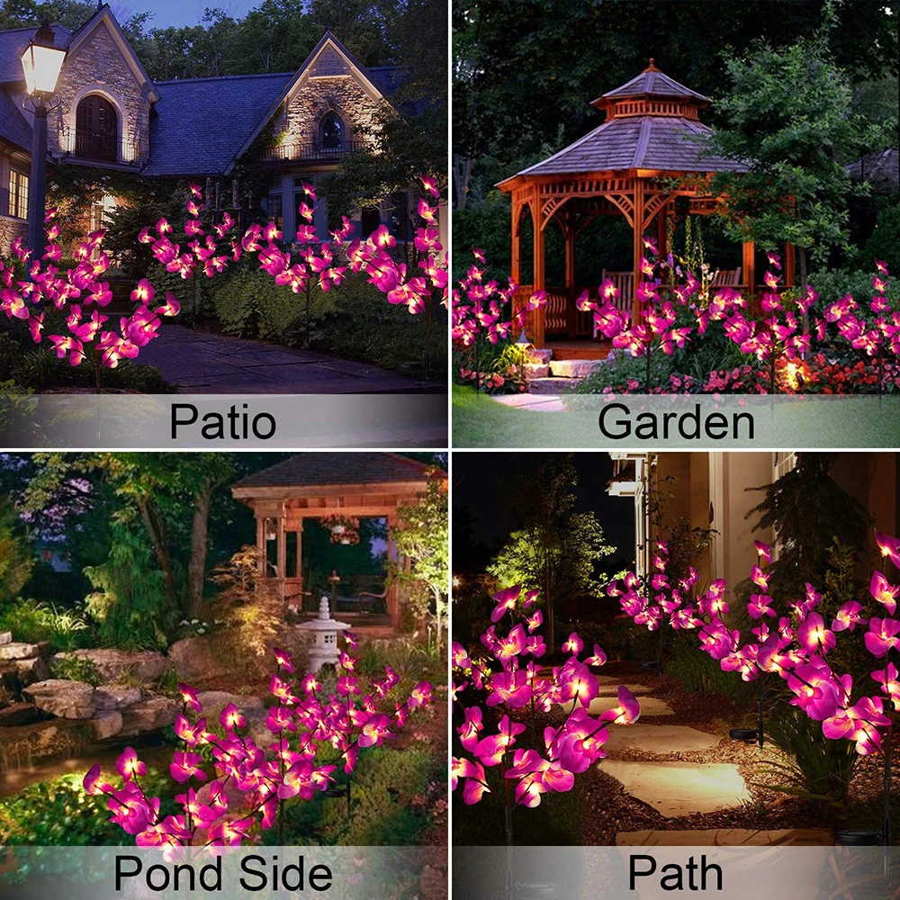 2 paquets de fleurs d\'éclairage solaire extérieur pour le jardin et le Patch végétal lampes de pelouse imperméables décorations de rue