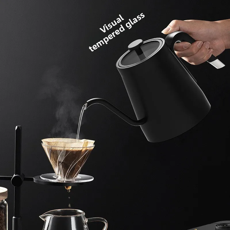 전기 구스넥 주전자 900ML 핸드 브루 커피 포트 스마트 티포트 온도 조절 포트 급속 가열 주전자