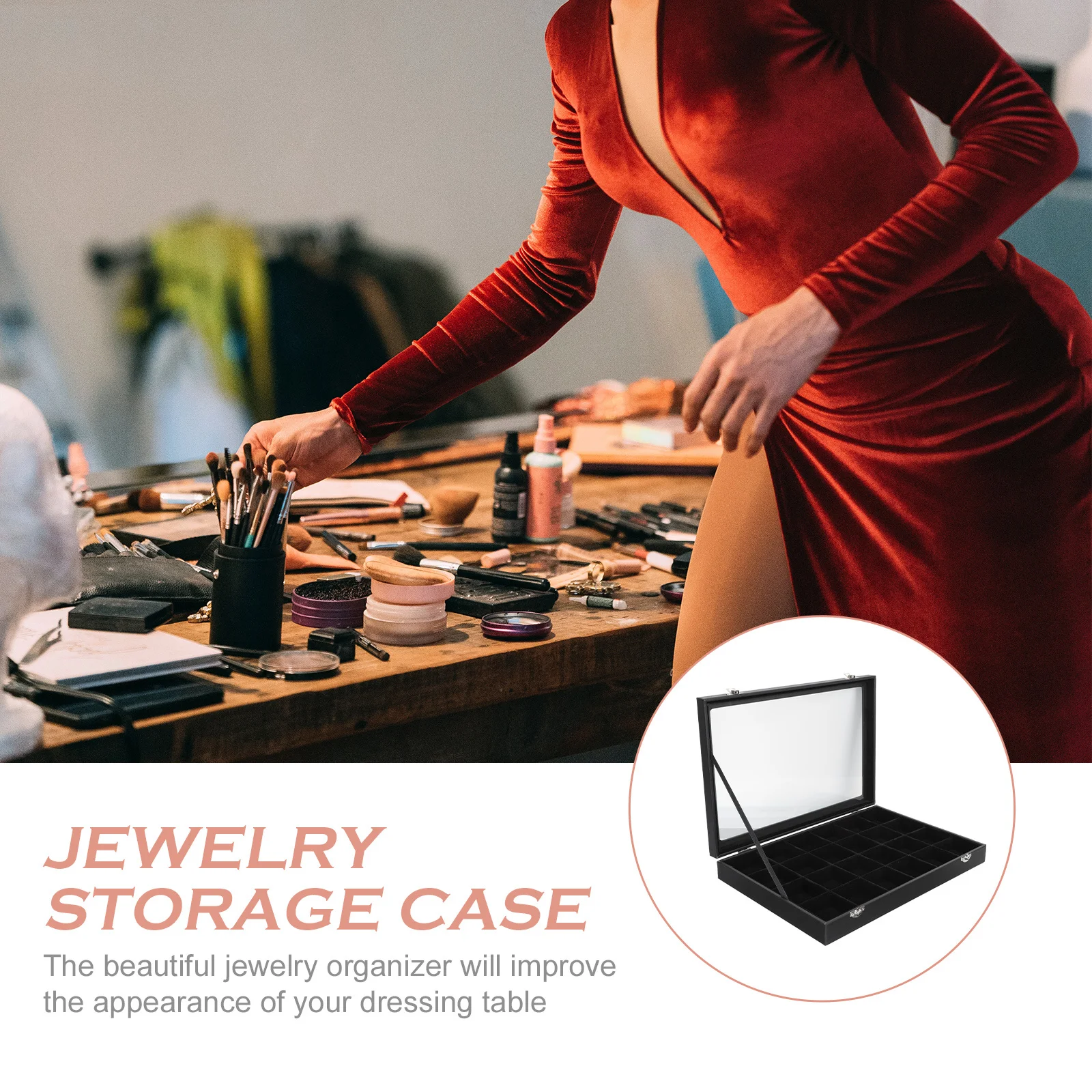 

Multi-Grid Jewelry Storage Box Simple Design Fashion Organizer for Earrings Necklaces Bracelets Trinkets Home Decor Display Case