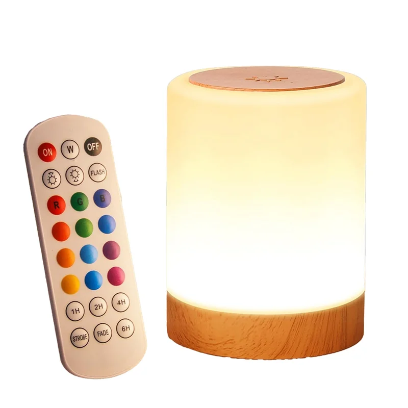 

ABAH-Kids Night Light For Bedroom,LED Bedside Touch Lamp With Remote Control,13Colors Changing,USB Rechargeable Portable Lamp