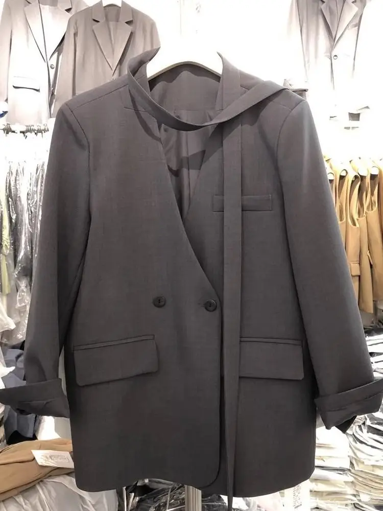 

Women's Suit Jaet 2026 New Spring Autumn Small Size Sa Design V-ne High-End Feel Straight Tube Polyester Long Sve Do...