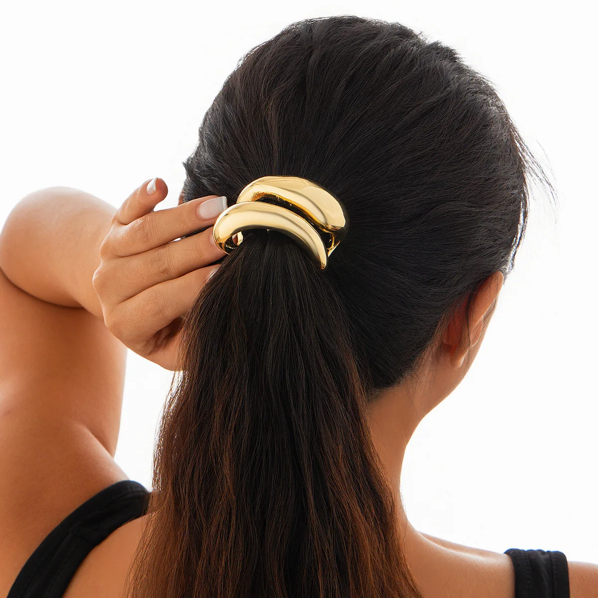 Metal Irregular Double-layer Hair Bands Ropes for Women Headband Elastic HairPins Hairband Fashion Jewelry Hair Accessories Gift image 5