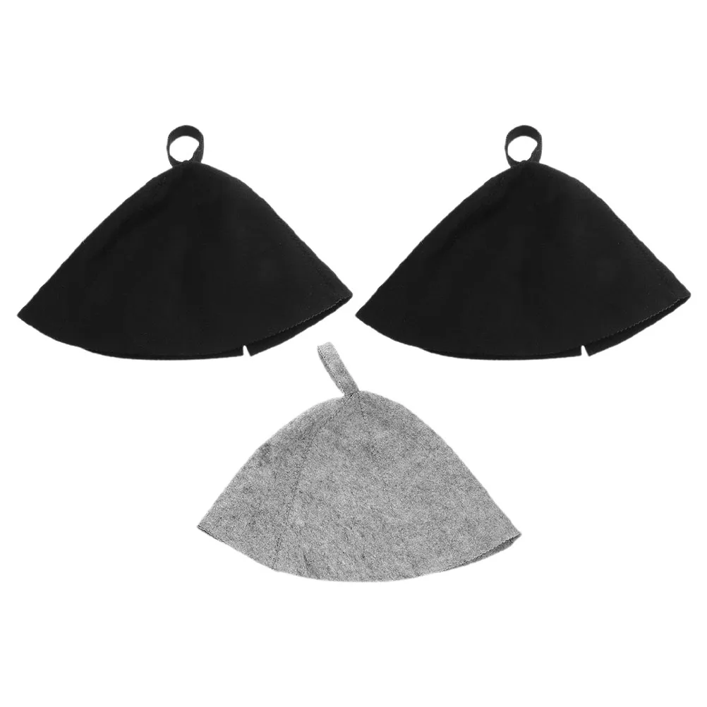 

3 Pcs Dry Hair Cap Felt Heat Insulation Quick Absorption Bath Sauna Hat Foldable Travel Banya Steam Sweat Cap for Women