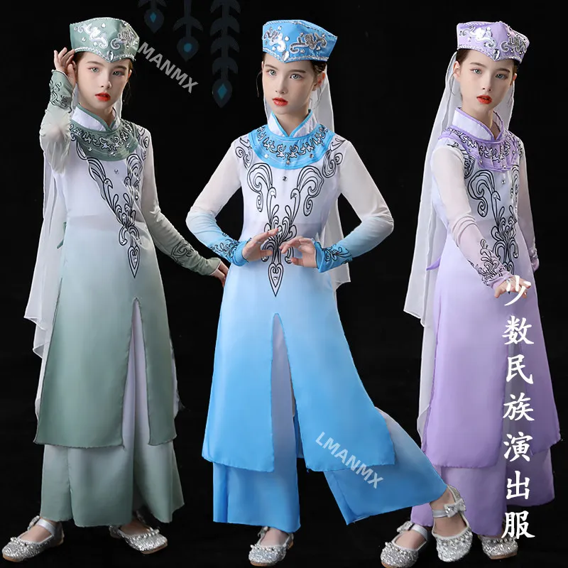 

Детское этническое платье для выступлений в детском саду Hui Flower