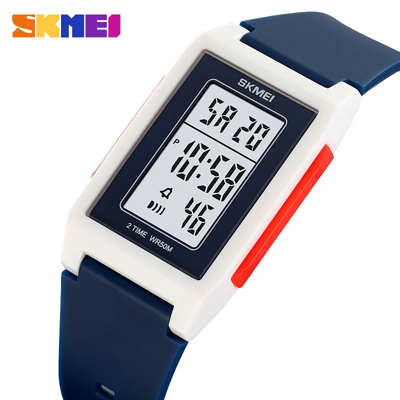 SKMEI 2321 Lightweight Mens Womens Sports Waterproof Electronic Men's Digital Watch Military LED Night Light Timing Alarm Clock