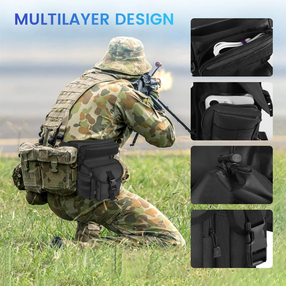 Bolsa de Perna com Múltiplos Propósitos, Fanny Coxa Pack, Exterior, Caça, Esportes, Bicicleta, Ciclismo, Pesca, Ferramenta