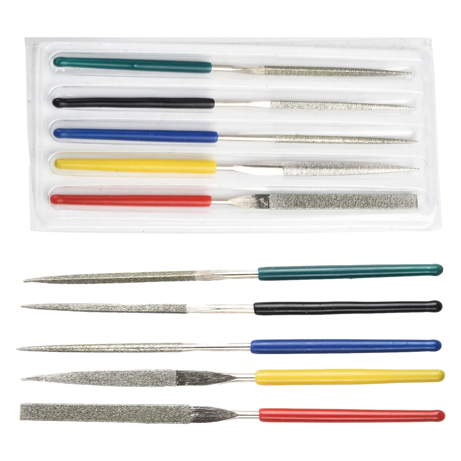 

5Pcs Small Diamond Files Needle Set Pocket Diamond Files Woodworking DIY 2×100mm Mini Diamond File For Model Polishing Hand Tool