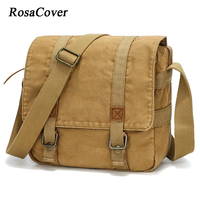 Retro Vintage Canvas bag retro canvas shoulder bag new trend Large Capacity men's casual handbag fashion crossbody bag