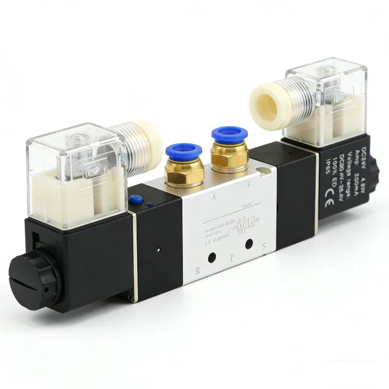 Pneumatic Solenoid Valve 4V220-08 Reversing Two-position Five-way Double Coil 24V Air Valve 220V Cylinder Control