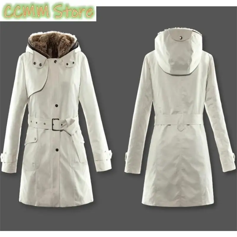 Women's Mid Length Hooded Parkas New Down Cotton Jacket Spring And Autumn Korean Fashion Female Windbreaker Outerwear