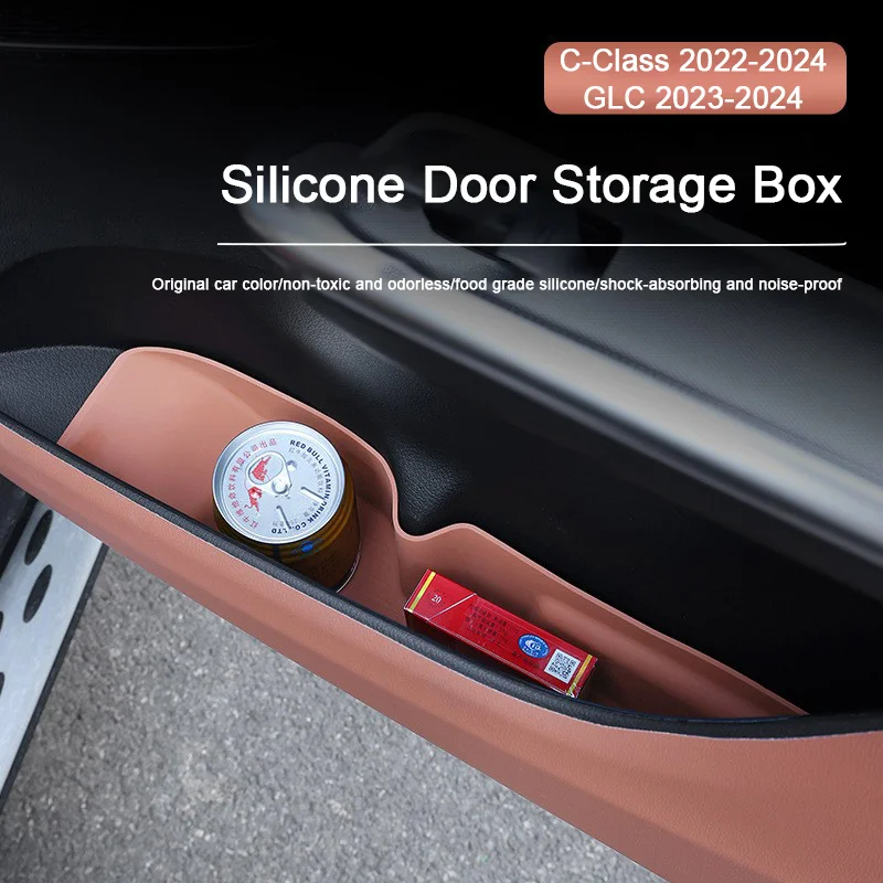 For Mercedes Benz C250 Class GLC W206 X254 Car Door Storage Box Pocket Door Slot Cushion Silicone Auto Protective Pad Accessory