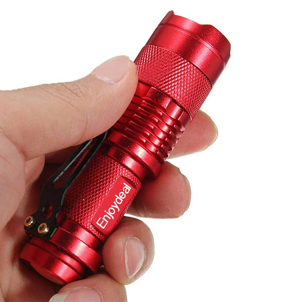 New Portable 3 Colors Mini Flashlight 2000 Lumens LED Waterproof Torch AA/14500 Adjustable Zoom Focus Torch Lamp Penlight