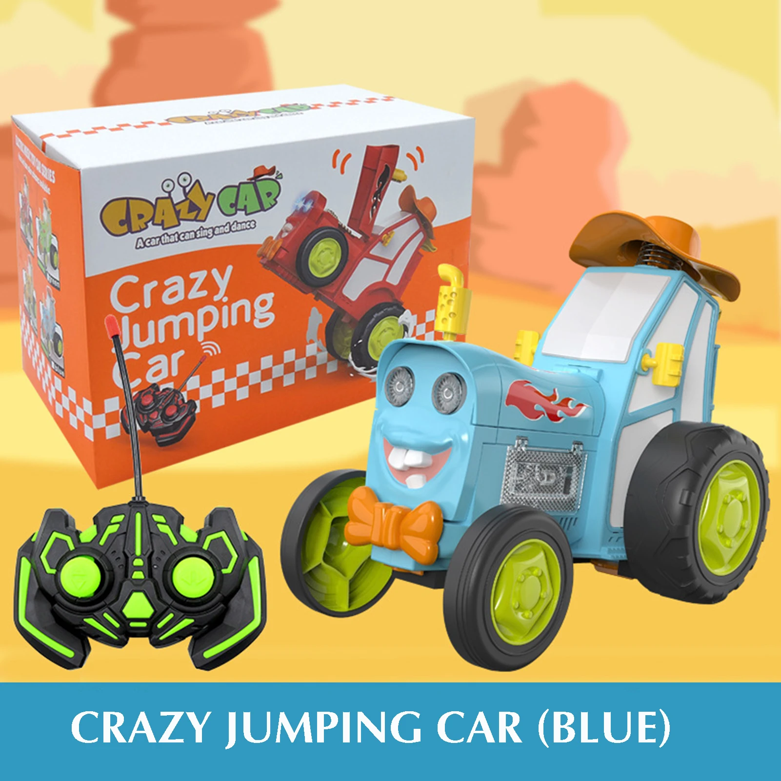 Electric Crazy Jumping Car Stunt Car Toy with Sound Light Educational Motorcycle Car Toys for Kids Early Education Vehicle