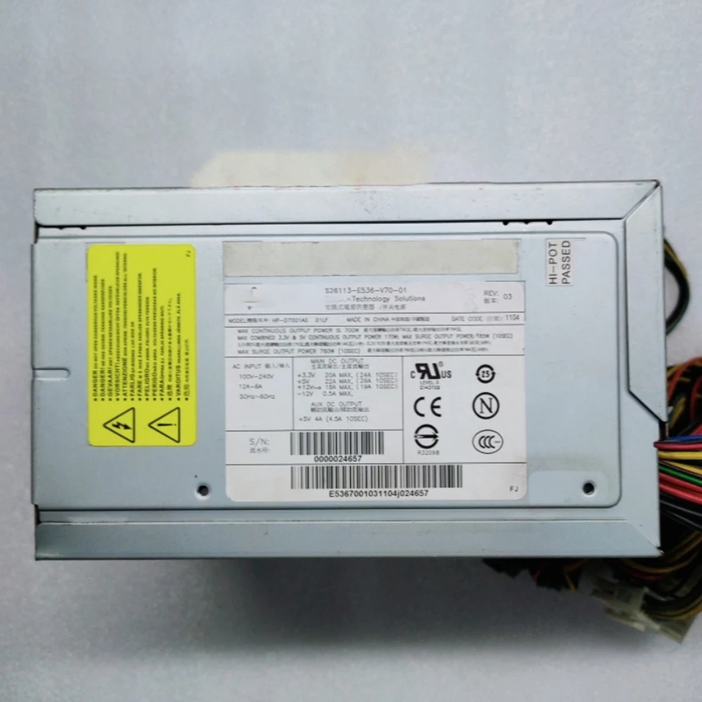 For Fujitsu M470 700W Power Supply S26113-E536-V70-01 HP-D7001A0