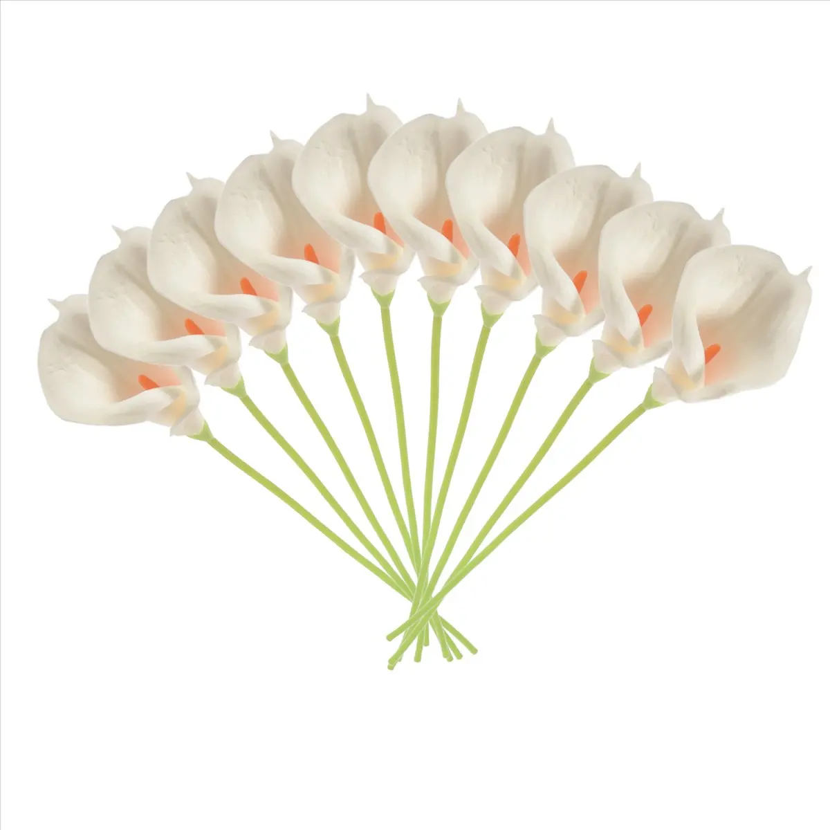 MALL Calla Lily 10 head Latex Real Touch KC51 White