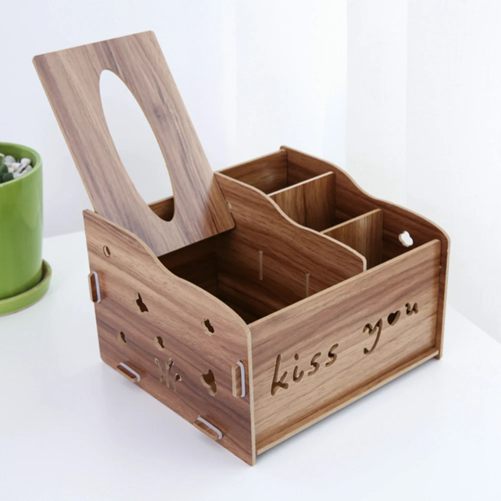 

Wooden Tissue Box Home ganizer Sturdy Portable Simple Design Desk Accessories Remote Control Holder Paper Napkin Container