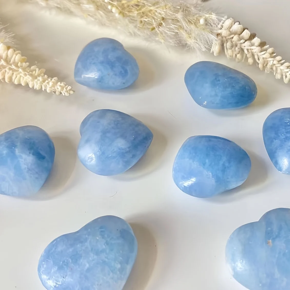 Celestite Heart Natural Crystal, Heart Gemstone For Jewelry Making, Home Decoration, Party Decoration, Desktop Decoration