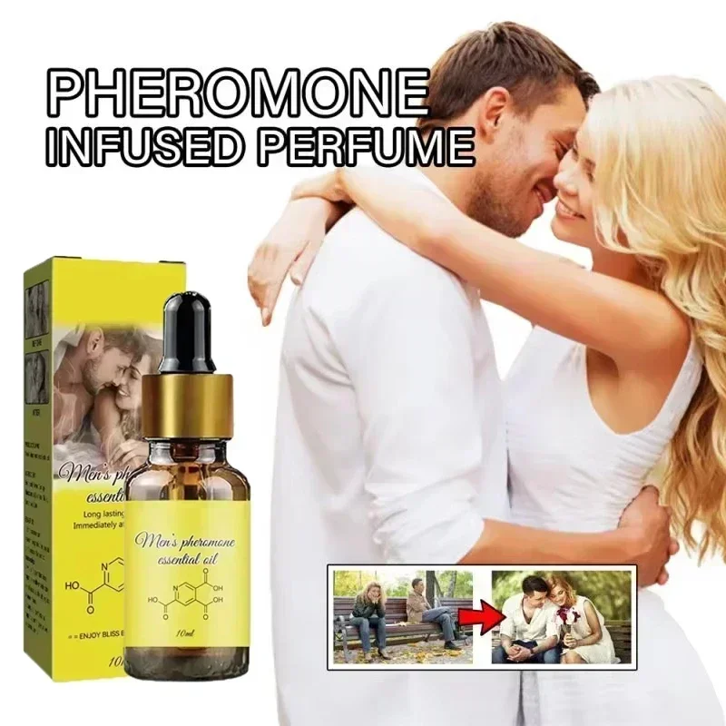 Belo óleo de perfume de feromônio para homens mulheres de longa duração natural refrescante corpo perfume fragrância feromônio óleo essencial 10ml