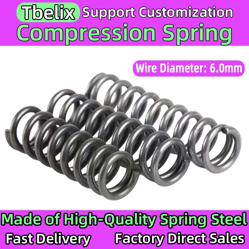 

Tbelix 1PCS Compression Springs Black Spring Wire Diameter 6mm Compressed Pressure Spring Tension Expanding Spring Tools