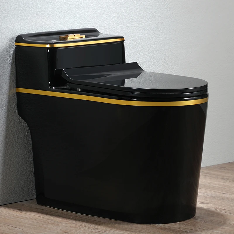 

Black toilet household siphon mute deodorant colored ceramic water-saving pumping seat toilet toilet.