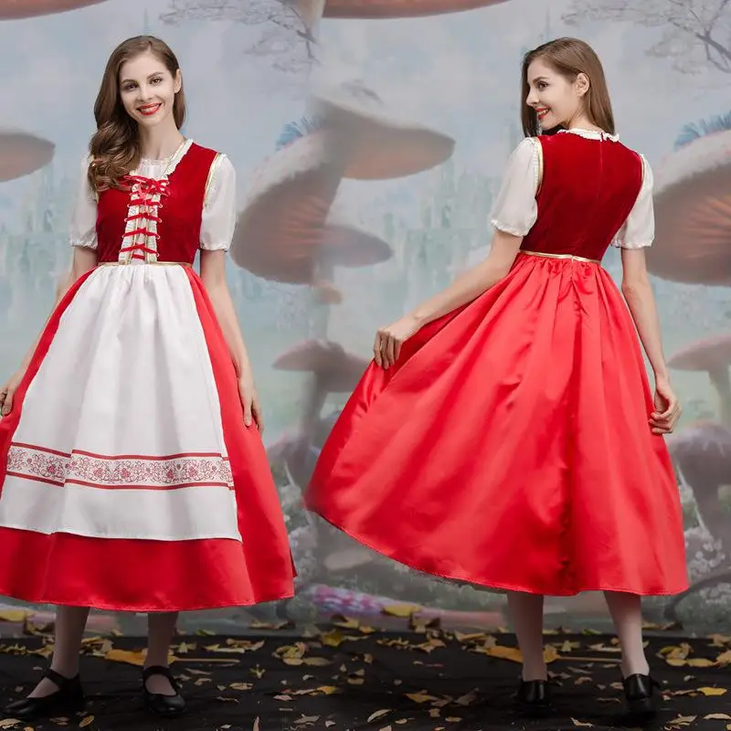 

Костюм для взрослых на Хэллоуин, королева Sle, готический ветер, плащ с красной шапочкой, юбка, одежда для выступлений для женщин