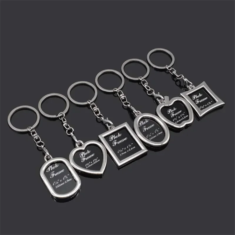 Nueva personalidad creativa hueco marco de fotos de Metal llavero pareja llavero colgante vacaciones personalizado llave conmemorativa colgante S118