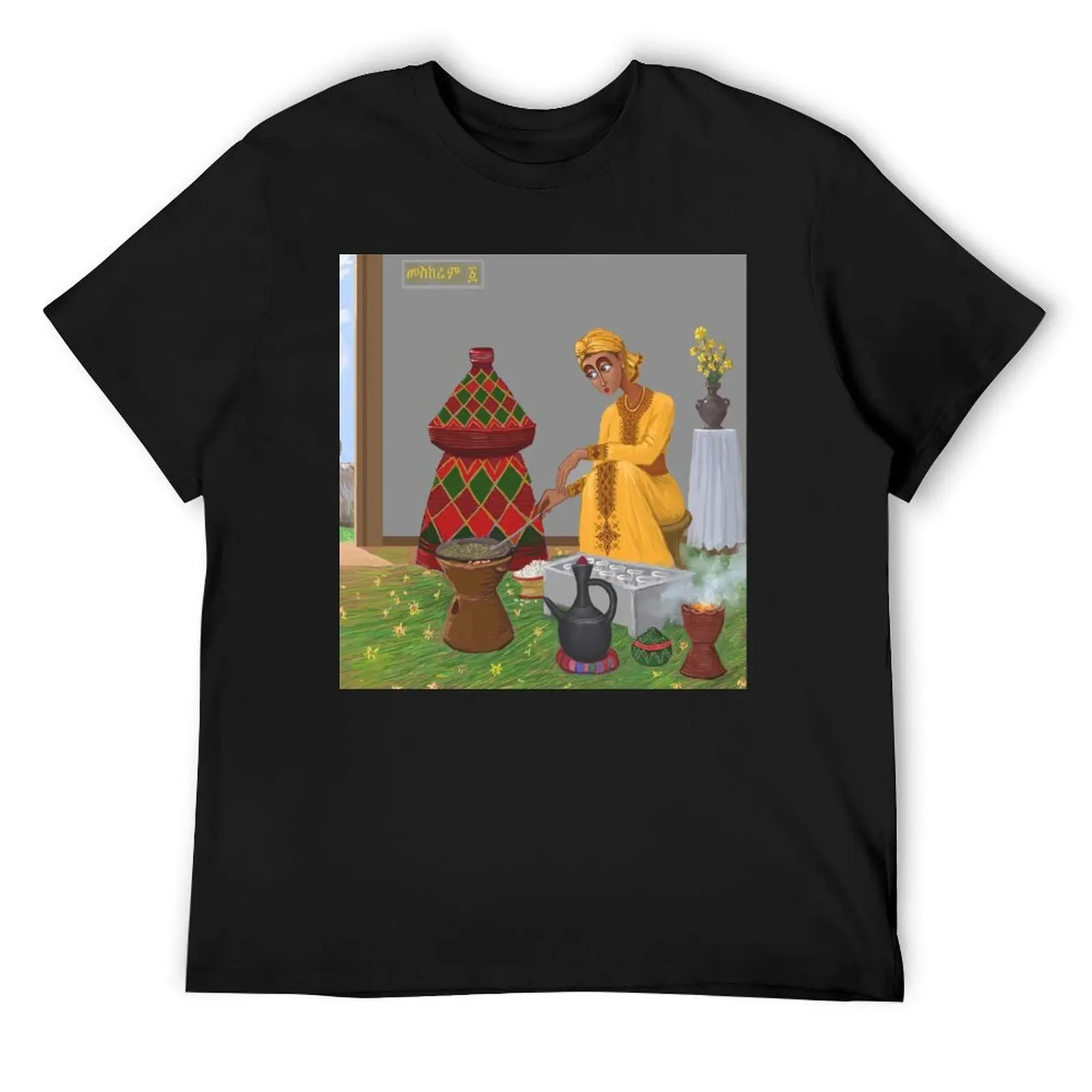 

Ethiopian new year T-Shirt plain heavyweights topping cotton man t-shirts big and tall t shirts for men