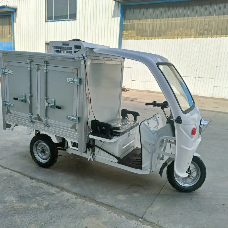 custom.New Box-Type Enclosed Transport Truck Tricycle Refrigerated Van 1500W 400kg-Keeping Heat Preservat